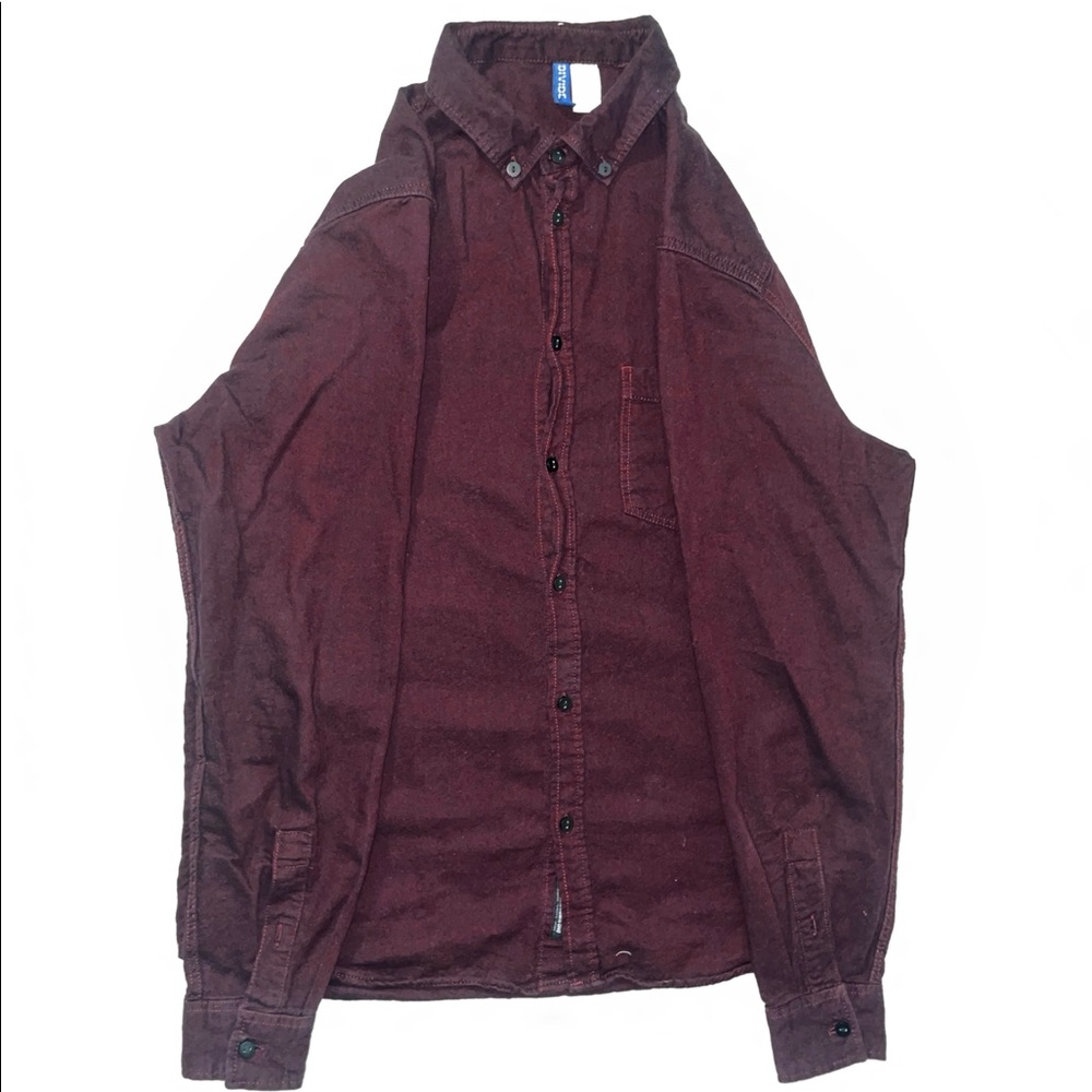 H&M Divided Long Sleeve Button Up Regular Fit Flannel Shirt with Pocket